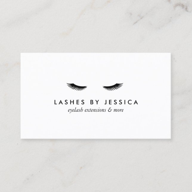 Carte De Visite Glam Eyelashes noir et blanc (Devant)