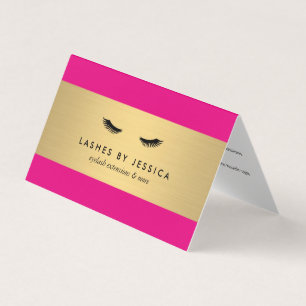 Carte De Visite Glam Eyelashes Pink and Gold Afcare