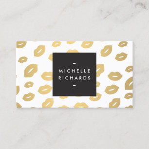 Carte De Visite Glam Faux Gold Lipe Imprimer Blanc