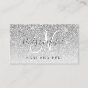 Carte De Visite Glam Girly Silver Parties scintillant Mani Pedi St