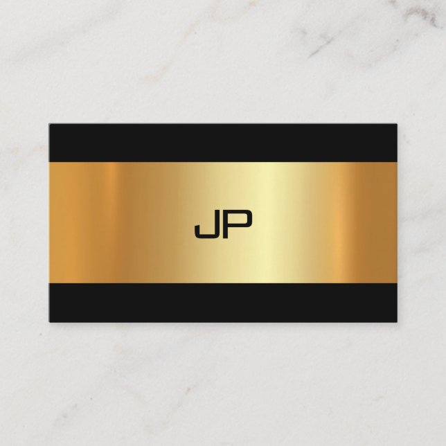 Carte De Visite Glam Gold Lumière Moderne Élégant Plain Luxe Chic (Devant)