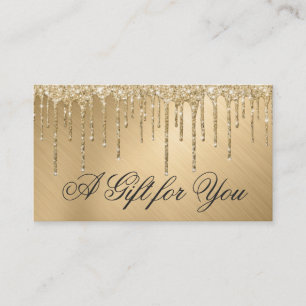 Carte De Visite Glam Gold Parties scintillant métallique Drift Cer