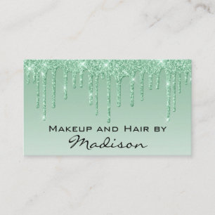 Carte De Visite Glam Green gouttes de Parties scintillant de maqui