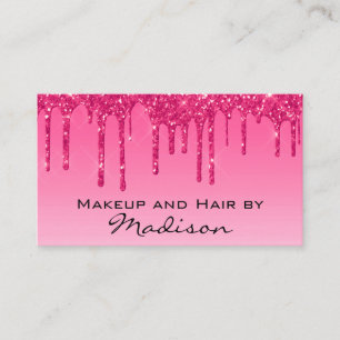 Carte De Visite Glam Hot rose gouttes de Parties scintillant de ma