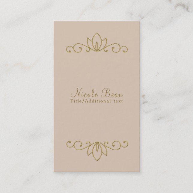 Carte De Visite Glam Personnalisé Chic Rose & Or Élégant (Devant)