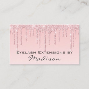 Carte De Visite Glam Rose Gold Pailleté Gouttes de Faux Cils Makeu