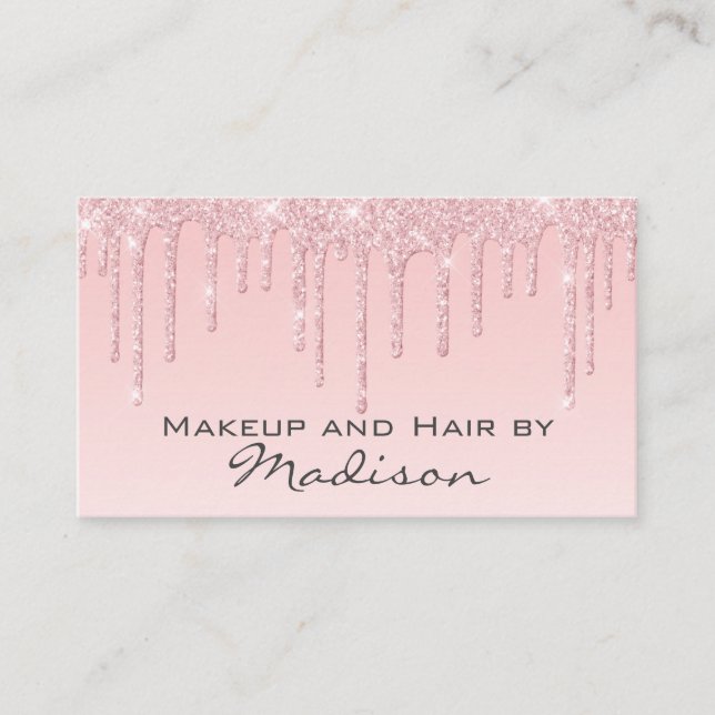 Carte De Visite Glam Rose Rose Gold Parties scintillant Drives Art (Devant)