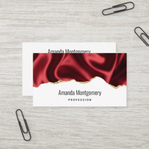 Carte De Visite Glam rouge foncé Satin foncé Design abstrait