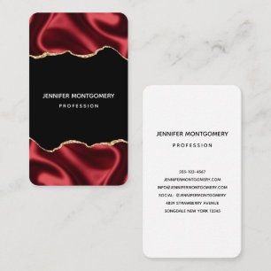 Carte De Visite Glam rouge foncé Satin foncé Design abstrait