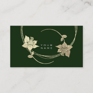 Carte De Visite Glam vert Foxier Gold Floral Lilac Cali