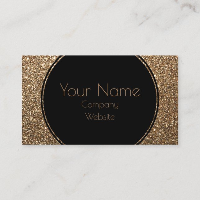 Carte De Visite Glamor classique Gatsby Parties scintillant noir e (Devant)