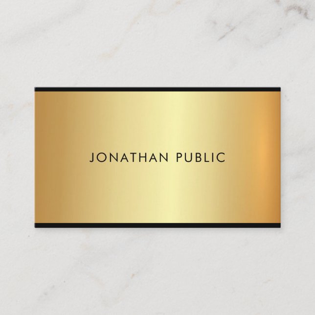 Carte De Visite Glamor Gold professionnel élégant Luxe (Devant)