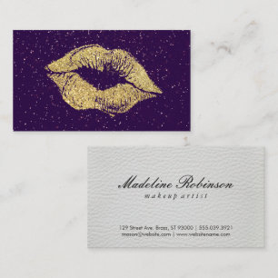 Carte De Visite Glamor Parties scintillant Kiss Cuir