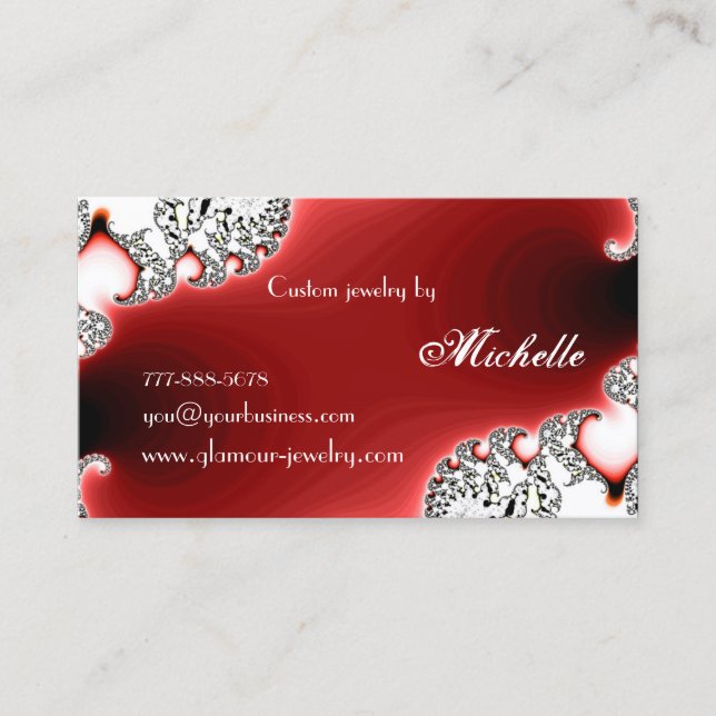 Carte De Visite Glamor Sparkle Rouge bijouterie / bijouterie (Devant)