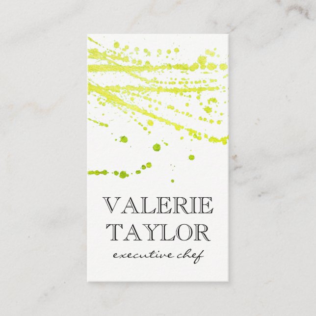 Carte De Visite Glamor Vert Artiste Expressif (Devant)