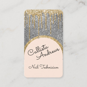 Carte De Visite Glamour Bling Silver Parties scintillant Driver Na