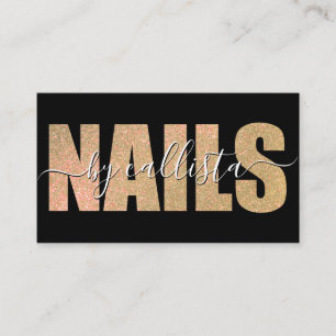 Carte De Visite Glamour Chic Gold Parties scintillant Typographie