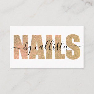Carte De Visite Glamour Chic Gold Parties scintillant Typographie 