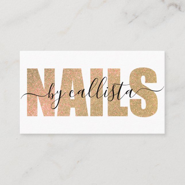 Carte De Visite Glamour Chic Gold Parties scintillant Typographie  (Devant)
