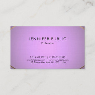 Carte De Visite Glamour Design Purple Gold Elite Plain Luxe