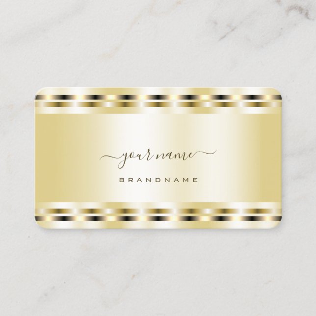 Carte De Visite Glamour Gold Effets Professionnel et Élégant (Devant)