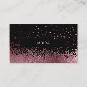 Carte De Visite Glitter Drop Rosegold noir