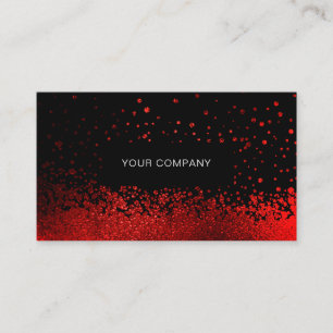 Carte De Visite Glitter Drop Rouge Noir