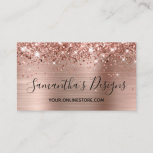 Carte De Visite Glitter Rose Gold Foil Boutique en ligne Coordonné