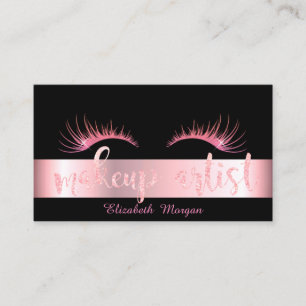 Carte De Visite Glitterie moderne, Lashes, Artiste maquillage noir