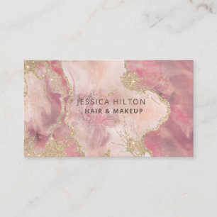 Carte De Visite Glitterie or pastel abstrait lessive à l'aquarelle