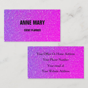 Carte De Visite Glittery Pink Purple Ombre Mariage