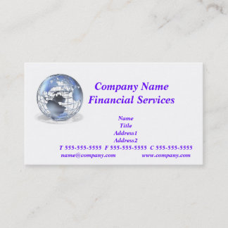 Carte de visite global de services financiers