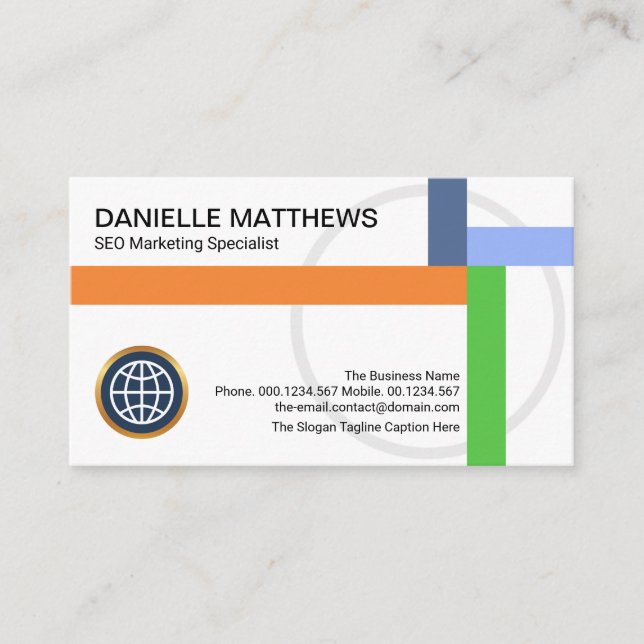 Carte De Visite Global Intercepter Crisscross Motif CEO Fondateur (Devant)