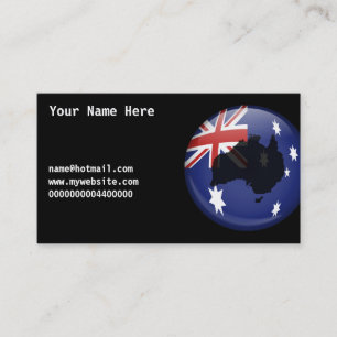 Carte De Visite Globe australien, votre nom ici,