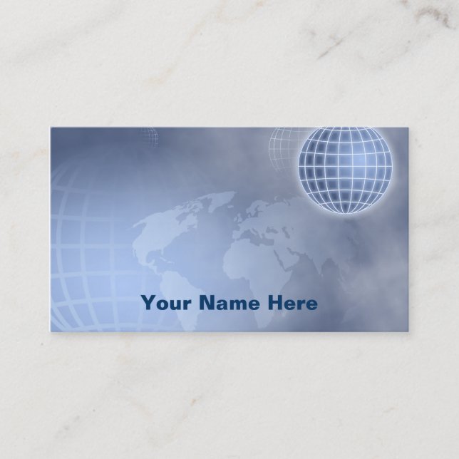 Carte De Visite Globe de grille, votre nom ici (Devant)
