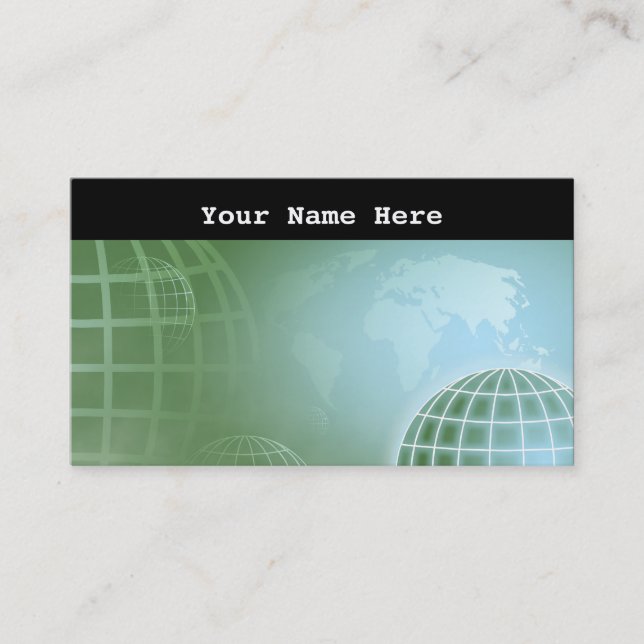 Carte De Visite Globe de grille, votre nom ici (Devant)