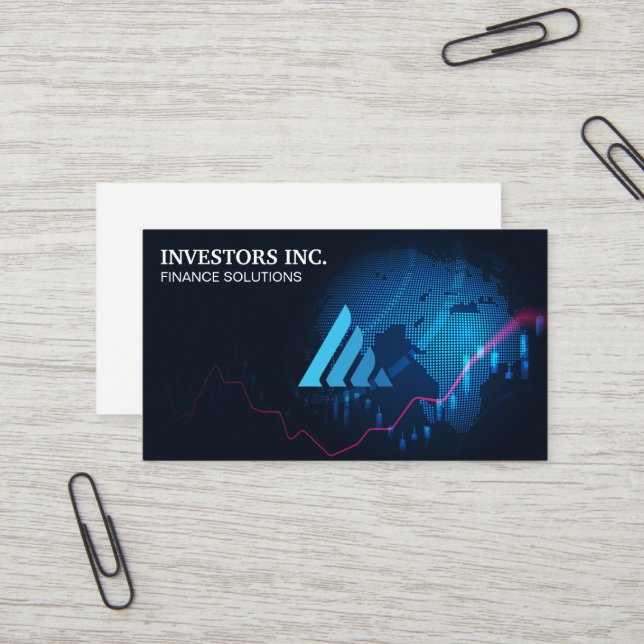Carte De Visite Globe | Financials | Logo de l'entreprise (Devant/Arrière en situation)