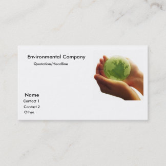 Carte De Visite globe-green-hand_world, Environmental Company,…