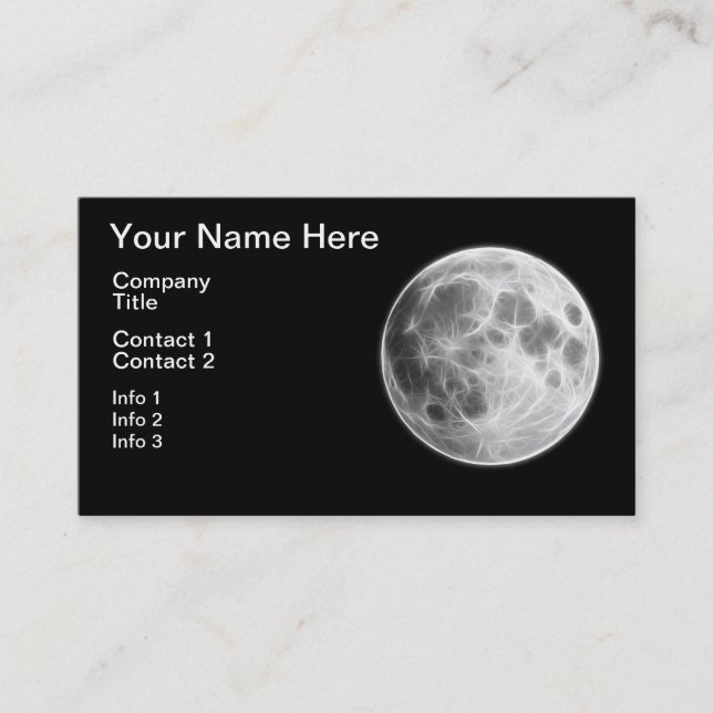 Carte De Visite Globe lunaire de planète de Pleine lune (Devant)