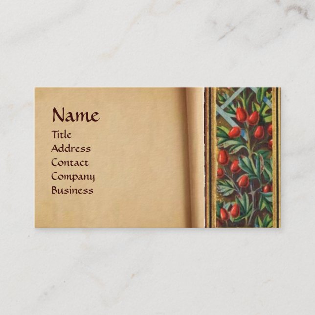 CARTE DE VISITE GLOIRE DU MATIN ET BERRIES ROUGES (Devant)