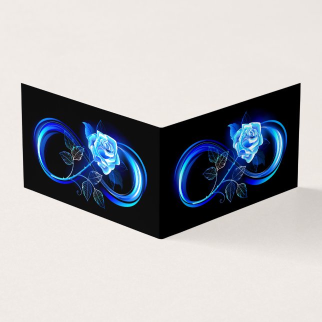Carte De Visite Glowing infinity with blue rose (Extérieur)