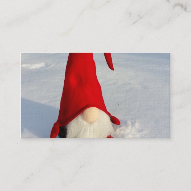 Carte De Visite Gnome scandinave de Noël (Devant)