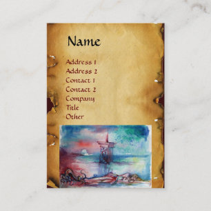 Carte De Visite GNOMON ET DAME DU LAC Parchemin Brown