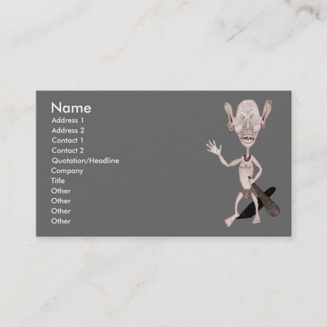 Carte De Visite Goblin en colère (Devant)