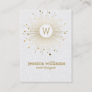 Carte De Visite Gold Abstrait Star Damas blancs