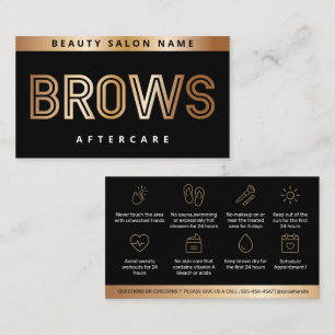 Carte De Visite Gold Black Brows - Instructions sur le soufflage P