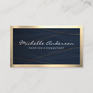 Carte De Visite Gold Blue   Elegant Lux