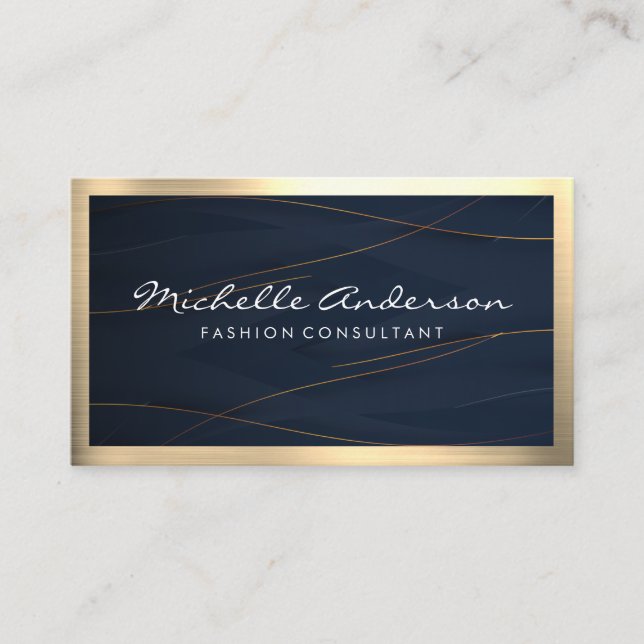 Carte De Visite Gold Blue | Elegant Lux (Devant)