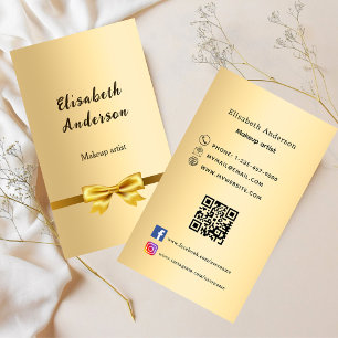 Carte De Visite Gold bow Qr code médias sociaux