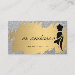 Carte De Visite Gold Brushed   Paillettes Brillantes   Mode